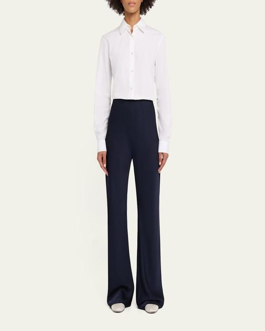 Veronica Beard Blue Braddock Satin Pants