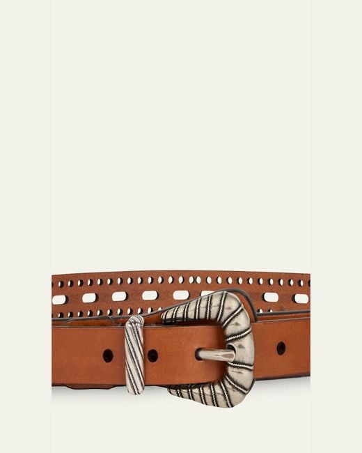 Etro Brown Openwork Leather Belt