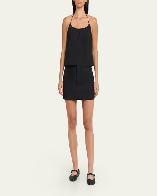Still Here Black Toggle Halter Tank Top