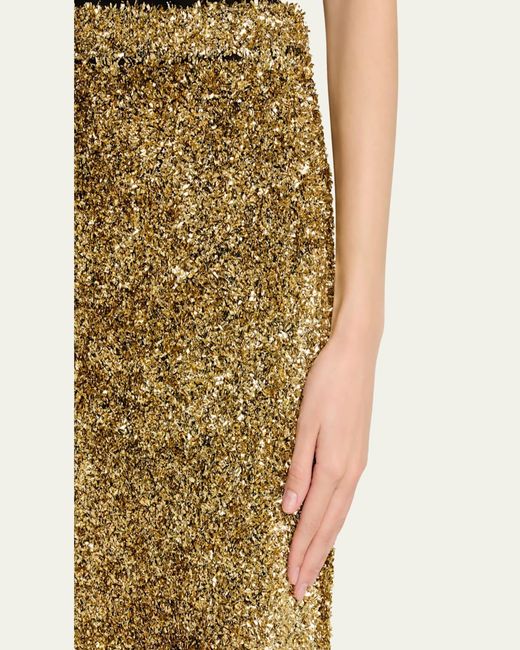 Zankov Natural Moro Metallic Textured Pencil Skirt