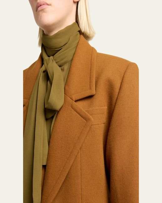 Saint Laurent Brown Brushed Wool Single-Breasted Jacket