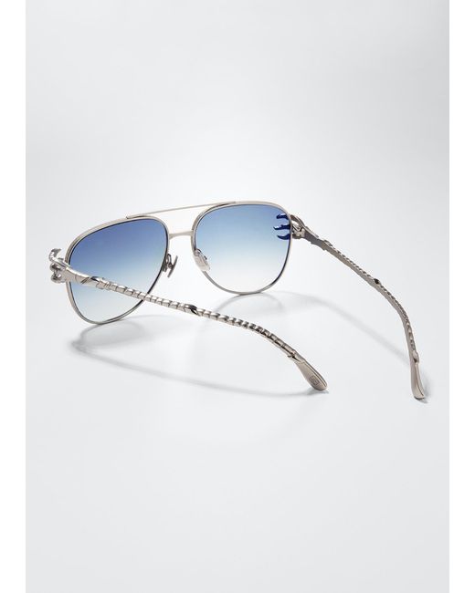 Anna Karin Karlsson Blue Claw Voyage Titanium Aviator Sunglasses