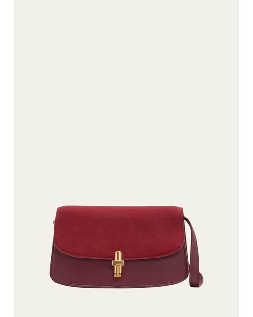 The Row Red Sofia East-west Crossbody Bag In Leather