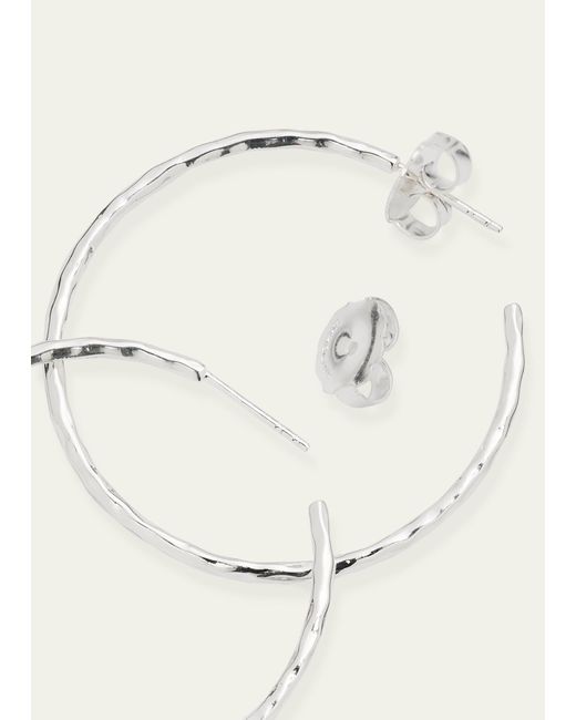 Ippolita Natural Medium Squiggle Hoop Earrings In Sterling Silver