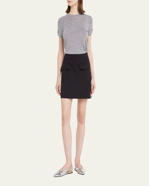 Theory Gray Basic Regal Wool Short-Sleeve Tee