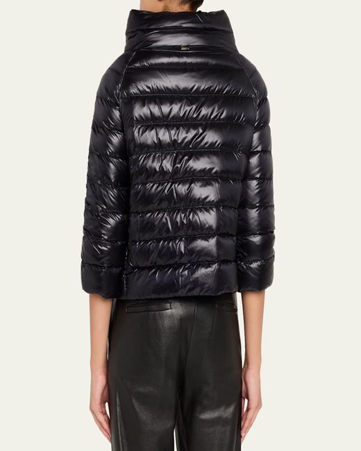 Herno Black Sofia Ultra-Lightweight Down Bolero Jacket