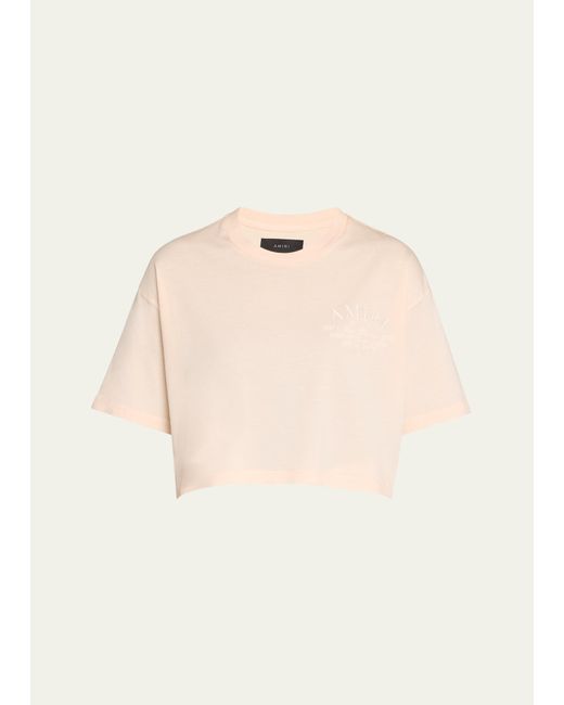 Amiri Natural Embroidered Arts District Cropped Tee