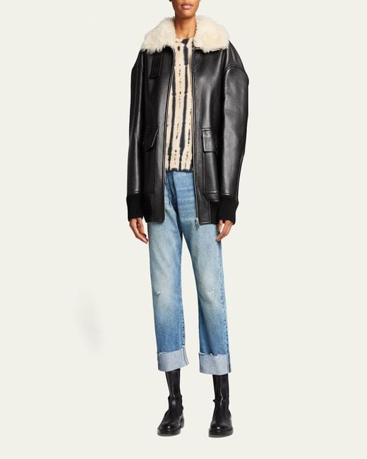 R13 Blue Crossover Cuffed Jeans