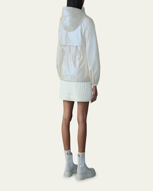Mackage Natural Isha Windproof Cinched Metallic Rain Jacket