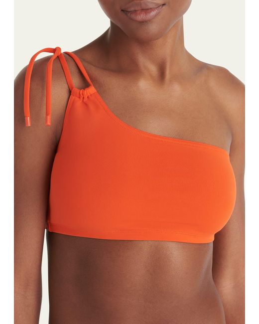 Eres Orange Bass One-shoulder Bikini Top