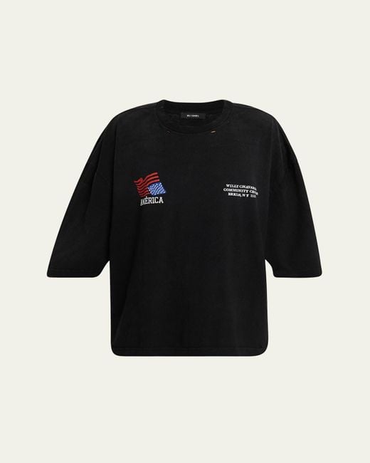 Willy Chavarria Black America Community Center Buffalo T-Shirt for men