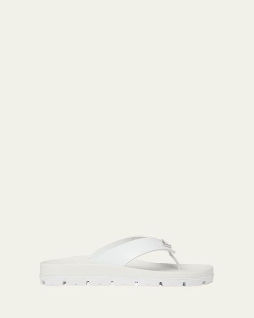 Prada Natural Rubber Thong Slide Sandals
