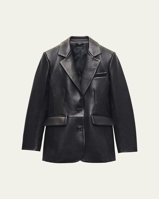Rag & Bone Blue Ash Leather Blazer