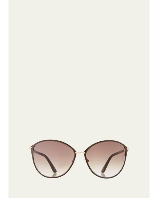 Tom Ford Natural Penelope Metal Butterfly Sunglasses