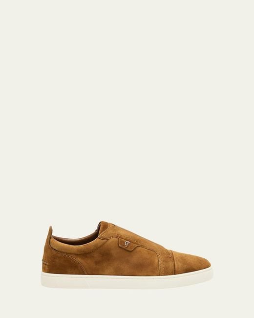 Christian Louboutin Natural St Louis Suede Slip-On Sneakers for men