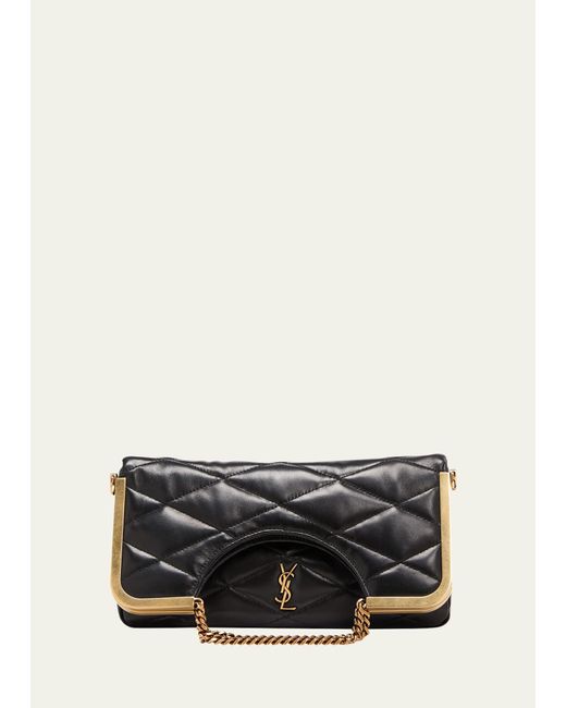 Saint Laurent Gray Cerniera Ysl Quilted Leather Top-handle Bag