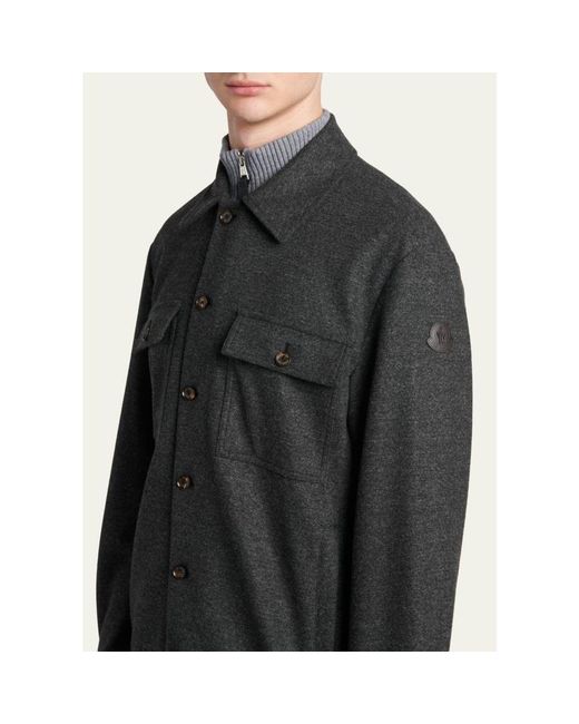 Moncler Black Cotton-Blend Jacket for men