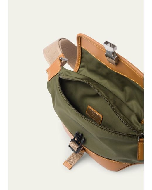 Prada Natural Re-nylon And Leather Shoulder Bag for men