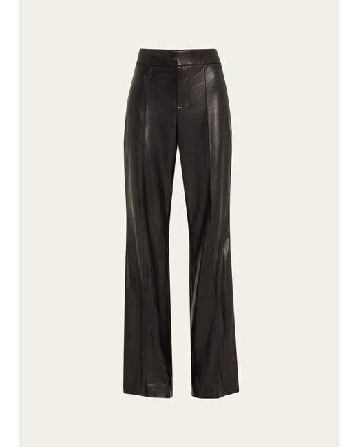 Alice + Olivia Black Dylan High-waist Faux-leather Pants