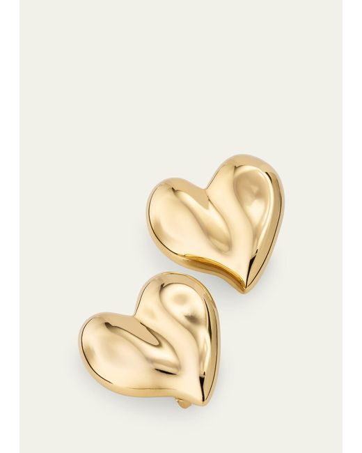 Ben-Amun Natural Pamela Gold Heart Shape Clip-on Earrings