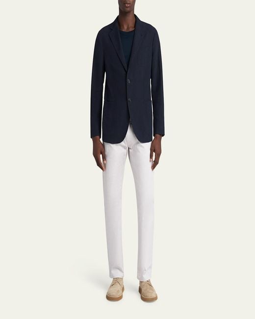 Giorgio Armani Blue Upton Linen Jacket for men