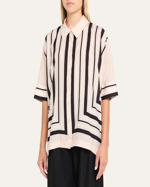 Jonathan Simkhai White Bowman Oversized Button-Front Shirt