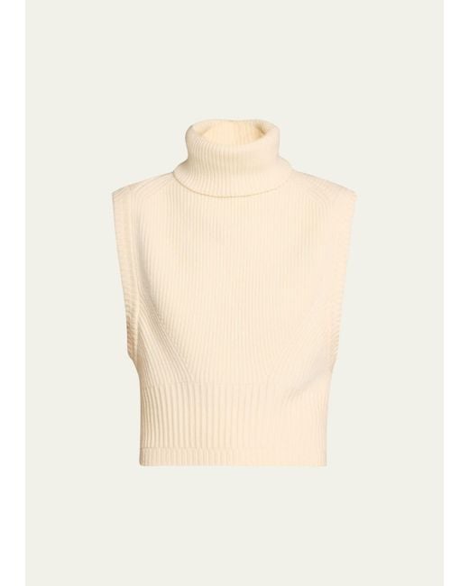 Jonathan Simkhai Natural Maple Cashmere And Wool Turtleneck Sweater