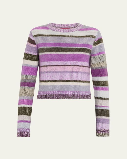 The Elder Statesman Pink Stripe Cashmere Sweater