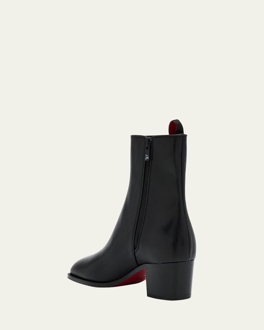 Christian Louboutin Black Ziggissimo Forever Leather Ankle Boots for men