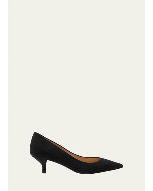 Stuart Weitzman Natural Stuart Suede Kitten Pumps