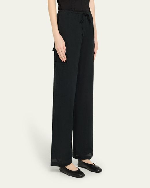 Ciao Lucia Black Marceau Drawstring Cargo Pants