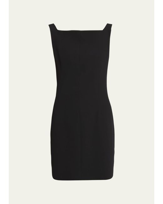 Givenchy Black Draped-back Boatneck Sleeveless Mini Dress