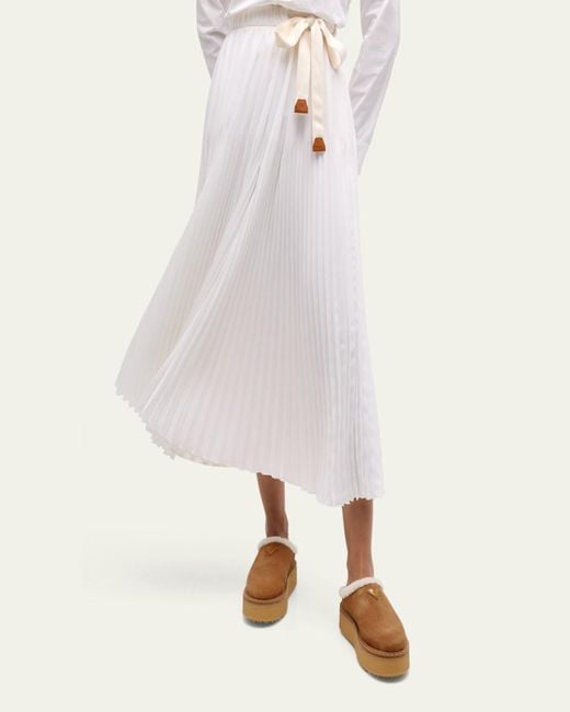 Prada Natural Suede Shearling Cozy Platform Mules