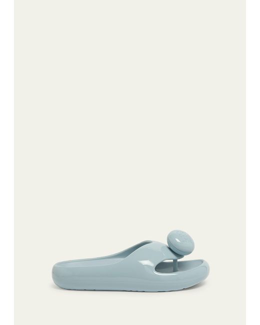 Loewe Blue Pebble Foam Toe-post Slide Sandals