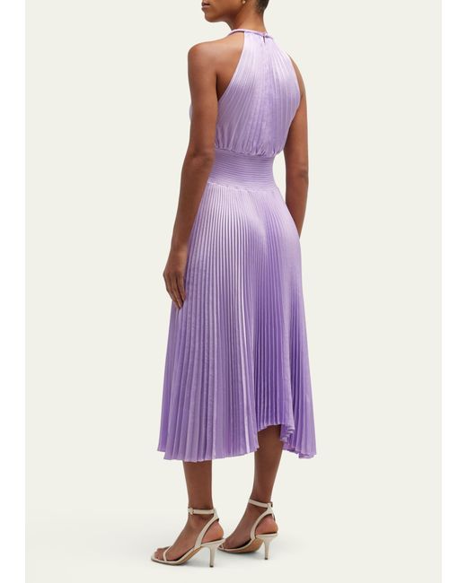 A.L.C. Purple Renzo Ii Sleeveless Pleated Midi Dress