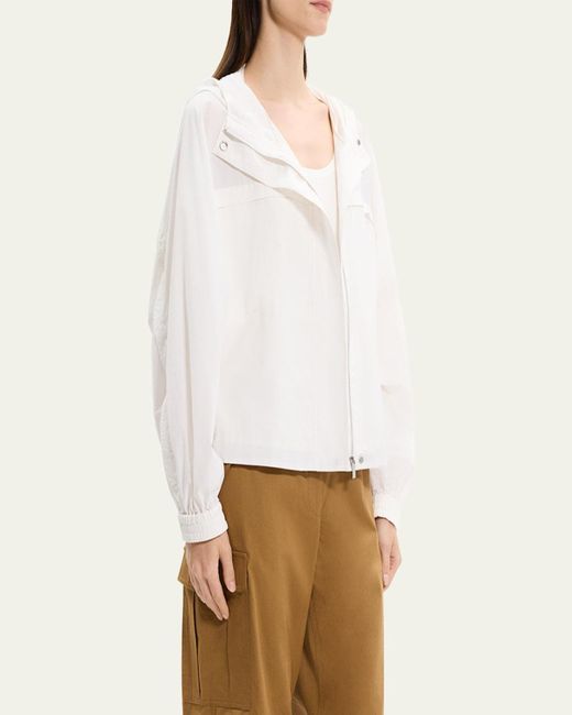 Theory Natural Gathered Hooded Jacket