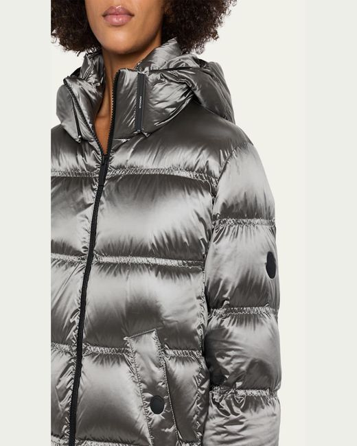 Moncler Gray Quilted Short Down Jacket