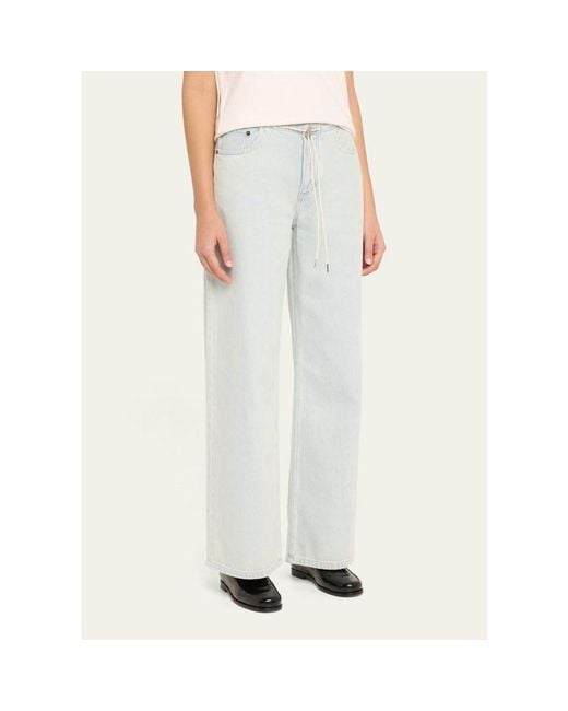 Still Here White Cool Relaxed Drawstring Jeans
