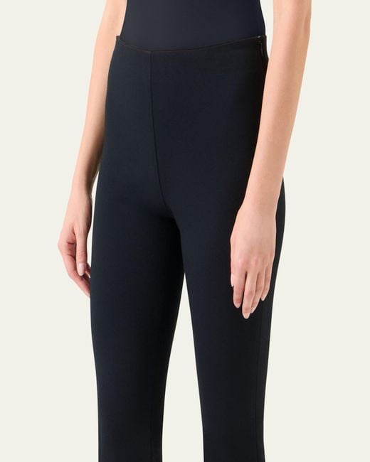 Akris Punto Black Cindy Signature Jersey Bootcut-Leg Ankle Pants