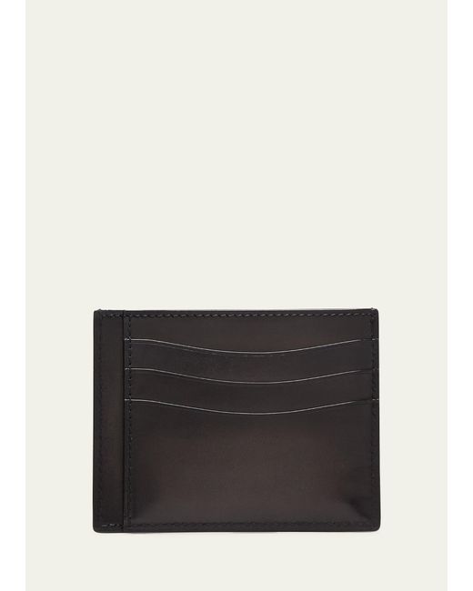Berluti Black Bambou Tetris Scritto Leather Card Holder for men