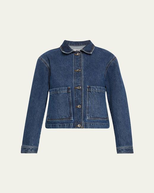 FRAME Blue The Patch Pocket Jacket