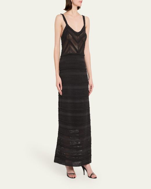 Zimmermann Black Lucky Sleeveless Lace Knit Dress
