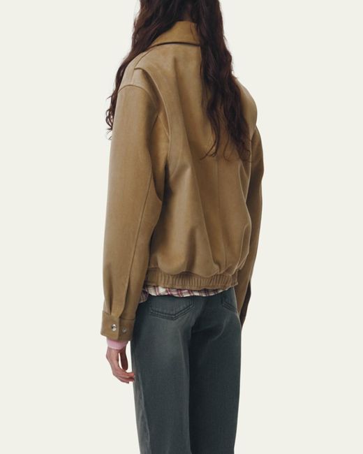 DUNST Natural Suede Bomber Jacket