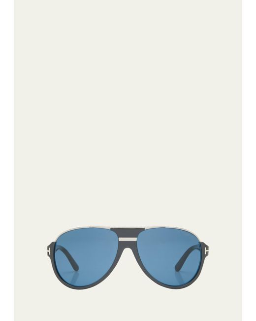 Tom Ford Blue Polarized Acetate Sunglasses for men