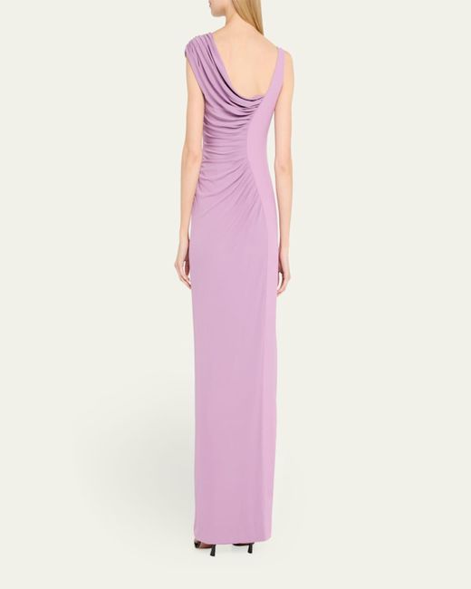 Versace Pink Ruched Jersey Gown