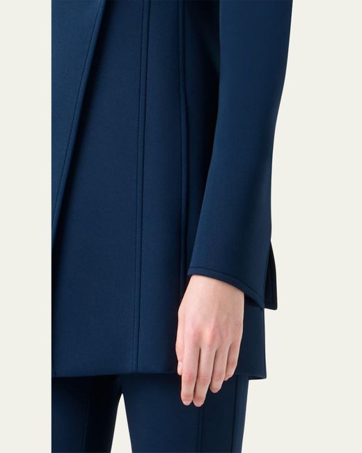 Akris Blue Duska Techno Neoprene Double-Breasted Jacket