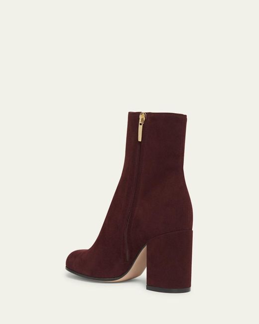Gianvito Rossi Purple Joelle Suede Block-Heel Booties