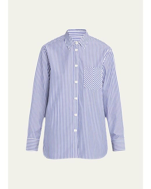 Rag & Bone Blue Maxine Striped Button-Front Shirt