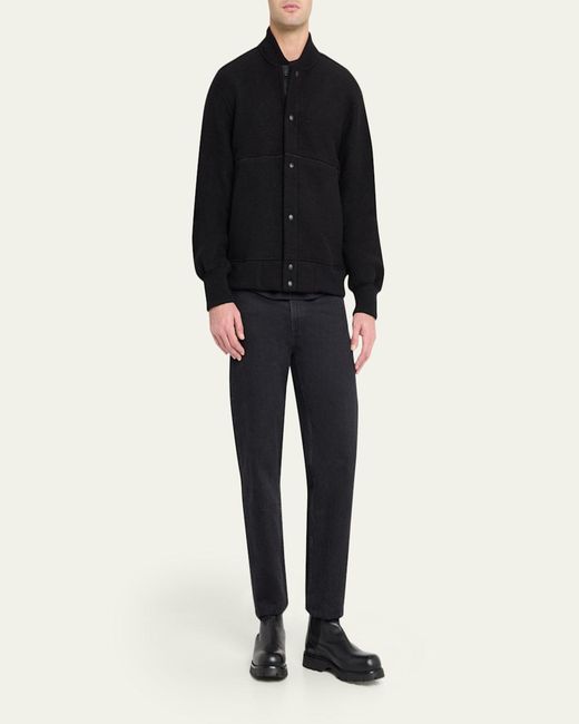 Canada Goose Black Hudson Fleece Snap-Front Bomber Jacket for men