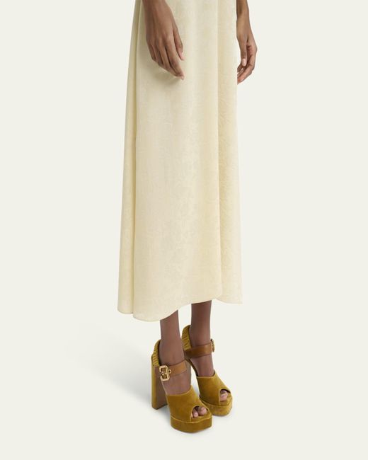 Chloé Pink Aria Ankle-Strap Platform Sandals